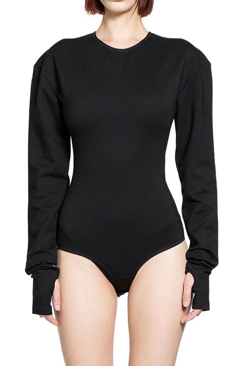 Bodysuit in Black by MM6 Maison Margiela-Bodysuits-MM6-Idlewild