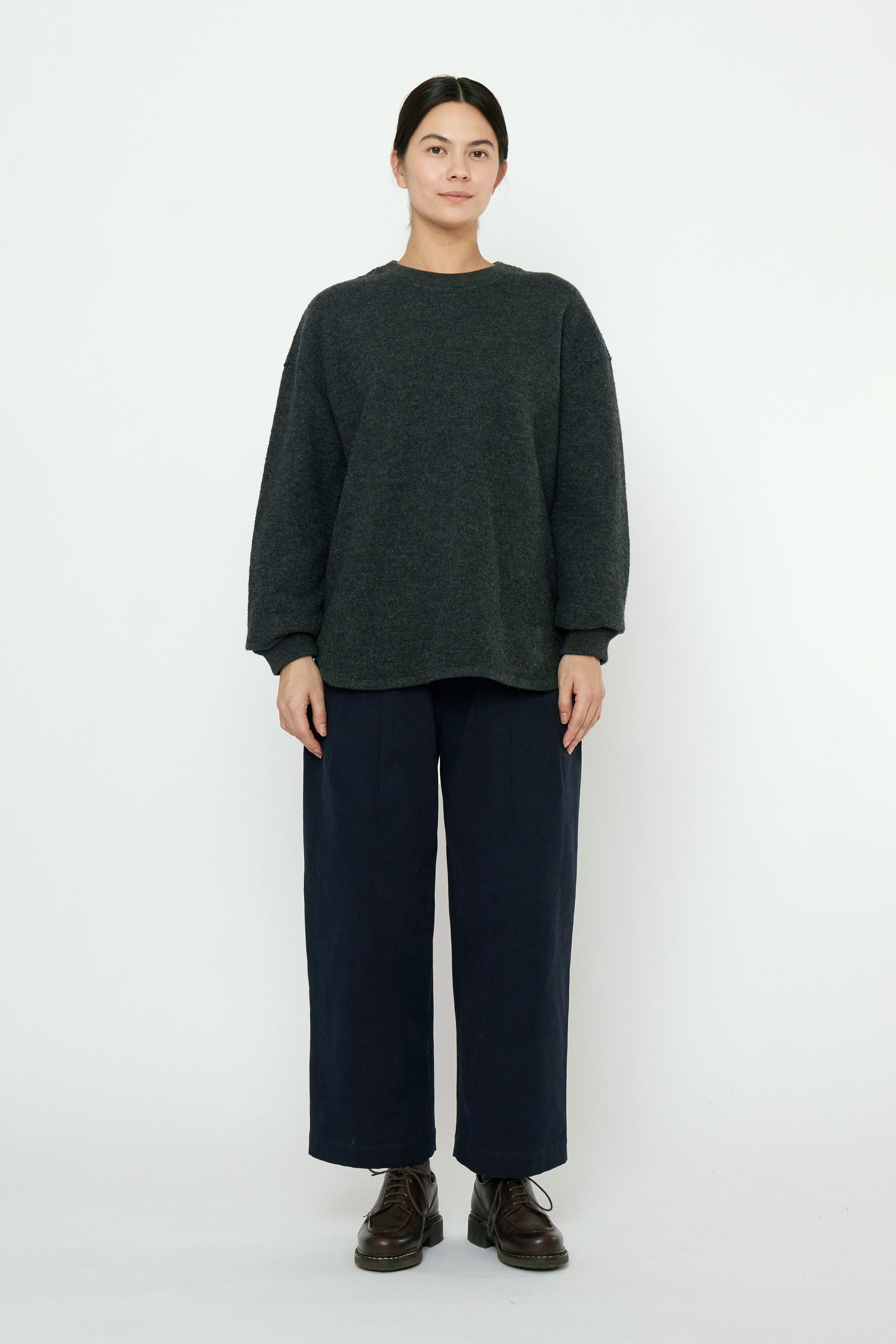 Boiled Wool Keepsake Jumper in Charcoal by 7115 by Szeki-7115 by Szeki-Idlewild