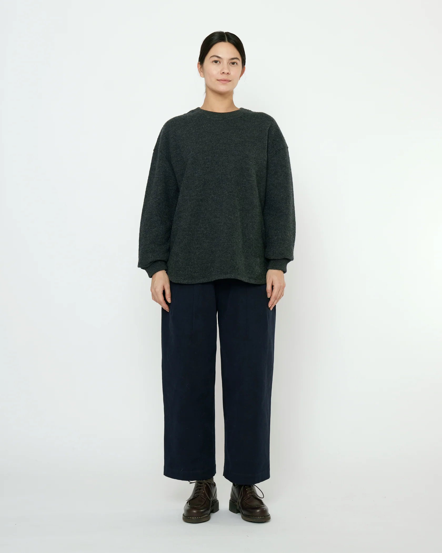 Boiled Wool Keepsake Jumper in Charcoal by 7115 by Szeki-Tops-7115 by Szeki-Idlewild