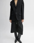 Bonded Recycled Felted Wool Convertible Blazer in Black by Tibi-Outerwear-Tibi-Idlewild