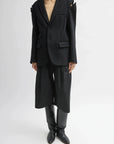 Bonded Recycled Felted Wool Convertible Blazer in Black by Tibi-Outerwear-Tibi-Idlewild