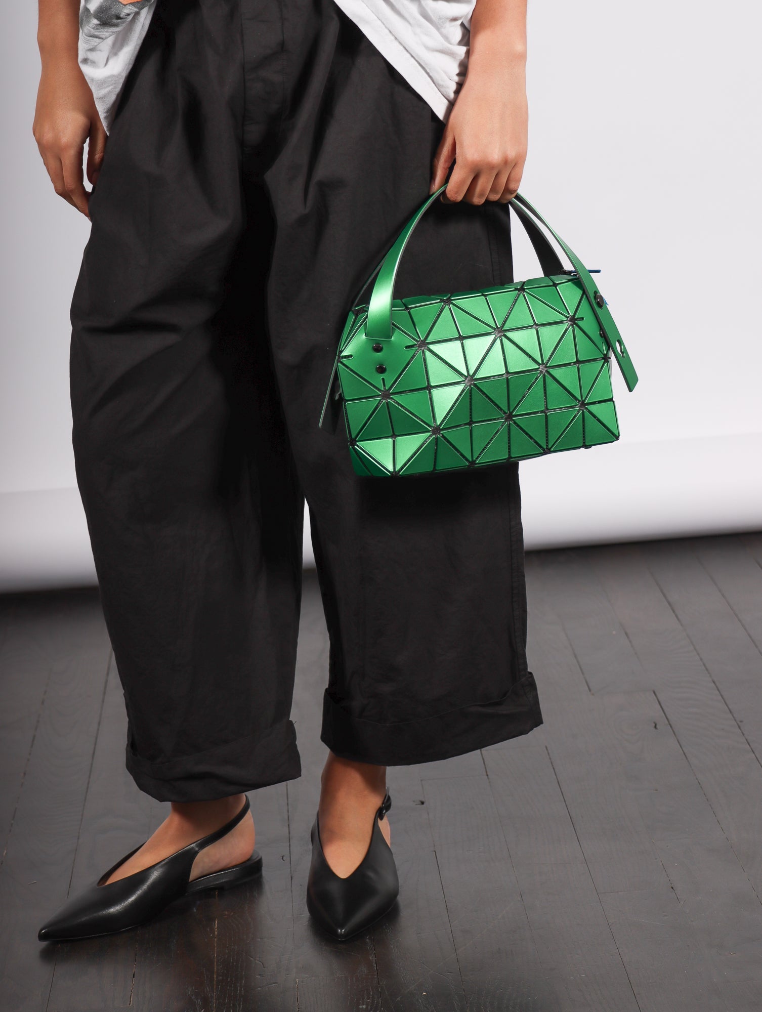 Boston Shoulder Bag in Green by Bao Bao Issey Miyake Idlewild