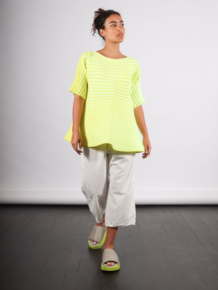 Bounce Knit Top in Lemon Yellow by Pleats Please Issey Miyake-Idlewild