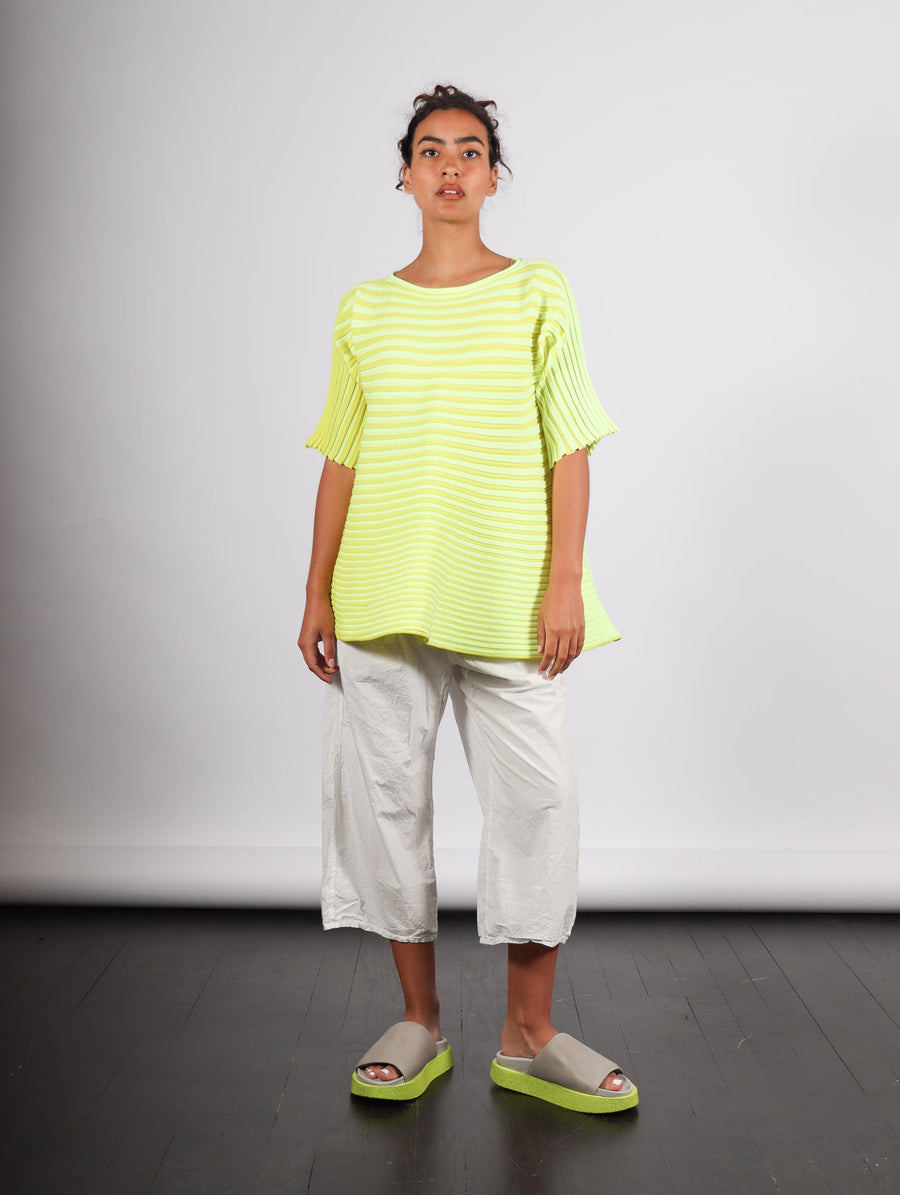 Bounce Knit Top in Lemon Yellow by Pleats Please Issey Miyake-Idlewild