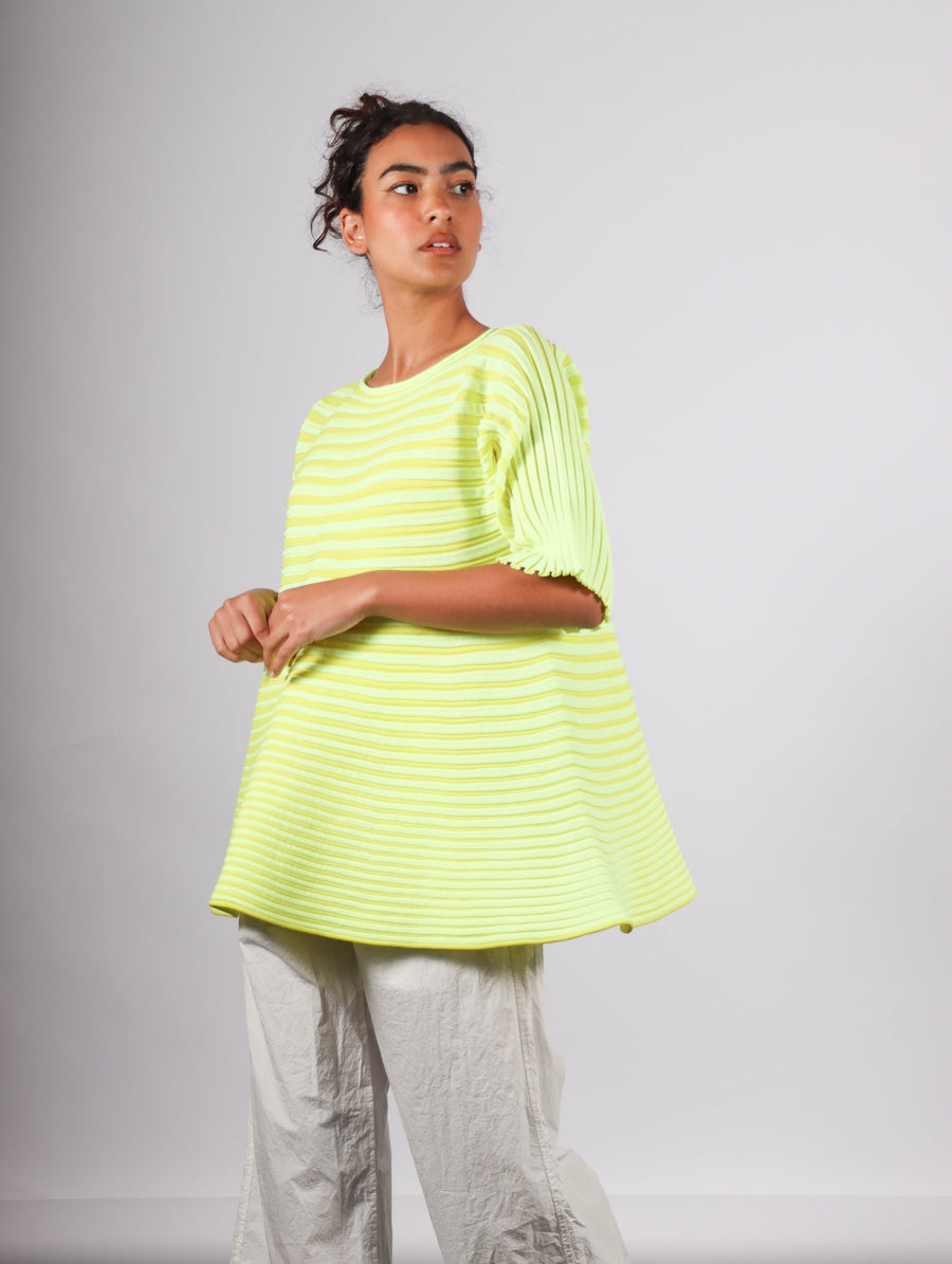 Bounce Knit Top in Lemon Yellow by Pleats Please Issey Miyake-Idlewild