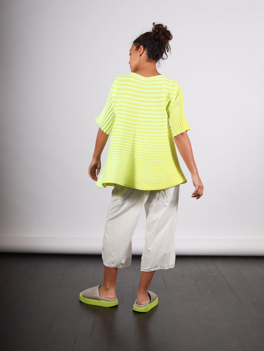 Bounce Knit Top in Lemon Yellow by Pleats Please Issey Miyake-Idlewild