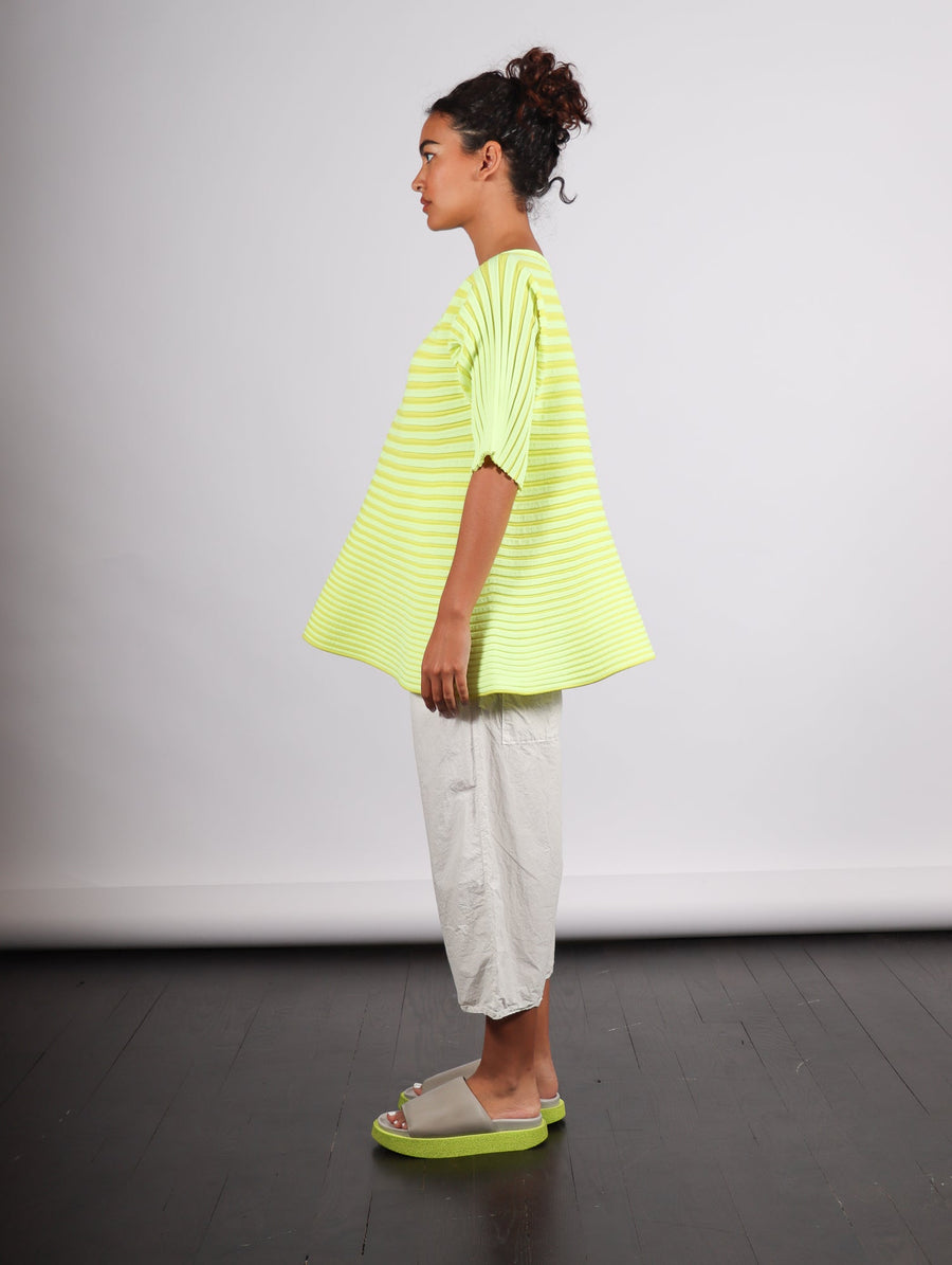 Bounce Knit Top in Lemon Yellow by Pleats Please Issey Miyake-Idlewild