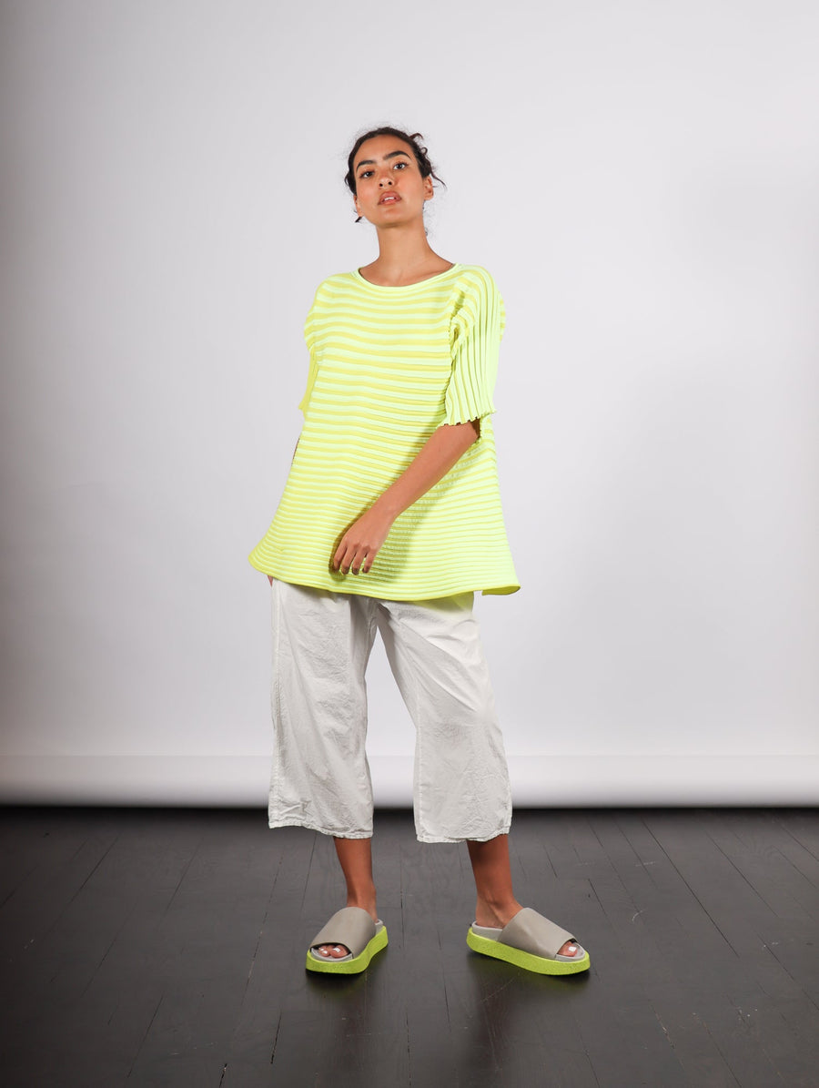 Bounce Knit Top in Lemon Yellow by Pleats Please Issey Miyake-Idlewild