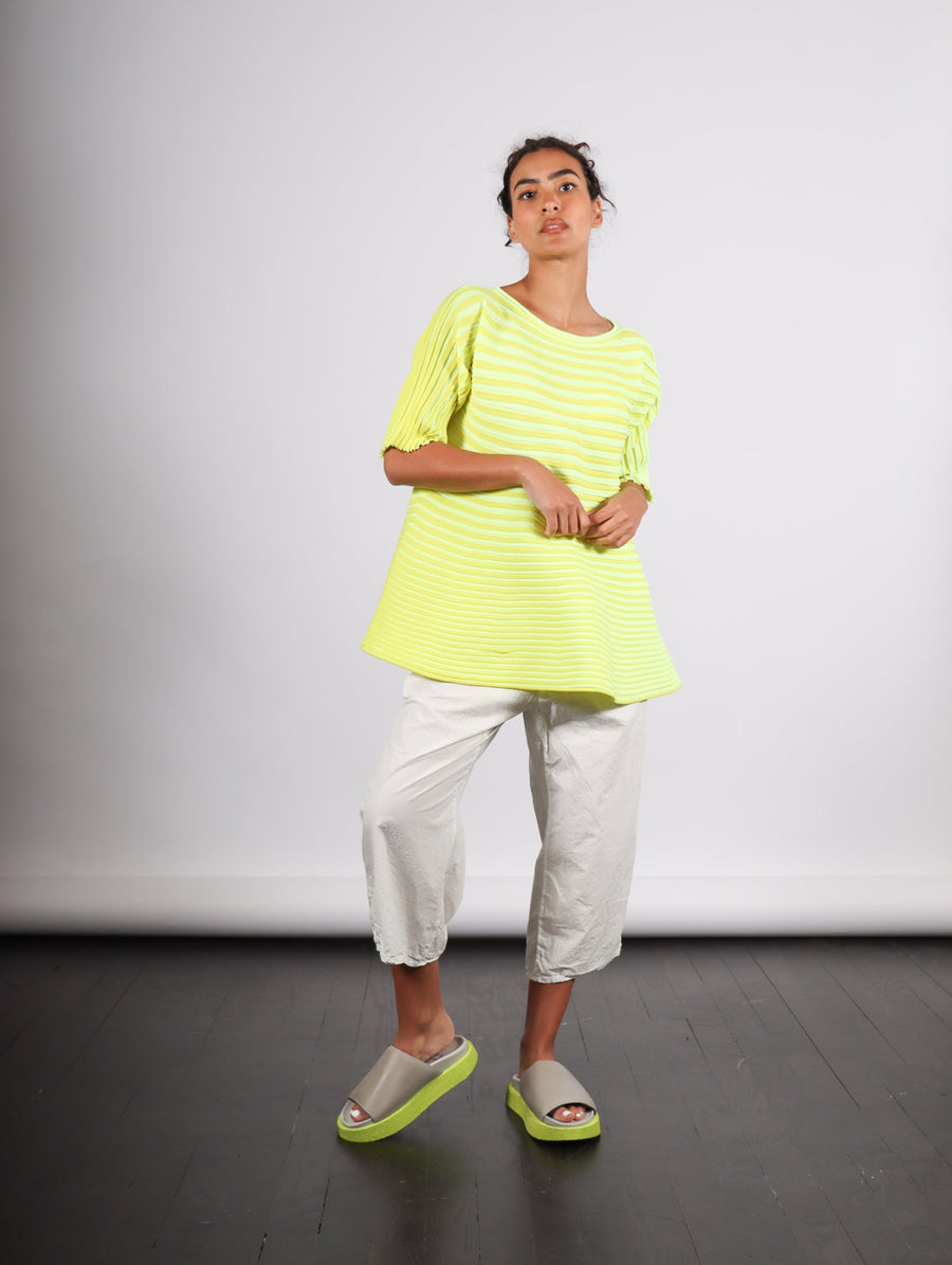 Bounce Knit Top in Lemon Yellow by Pleats Please Issey Miyake-Idlewild