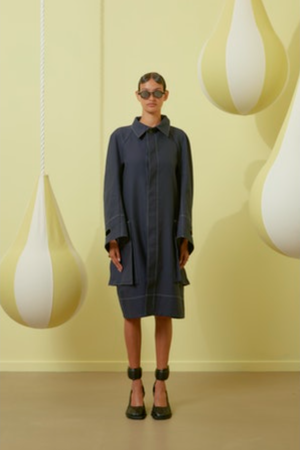 Box Coat in Navy by Henrik Vibskov-Idlewild