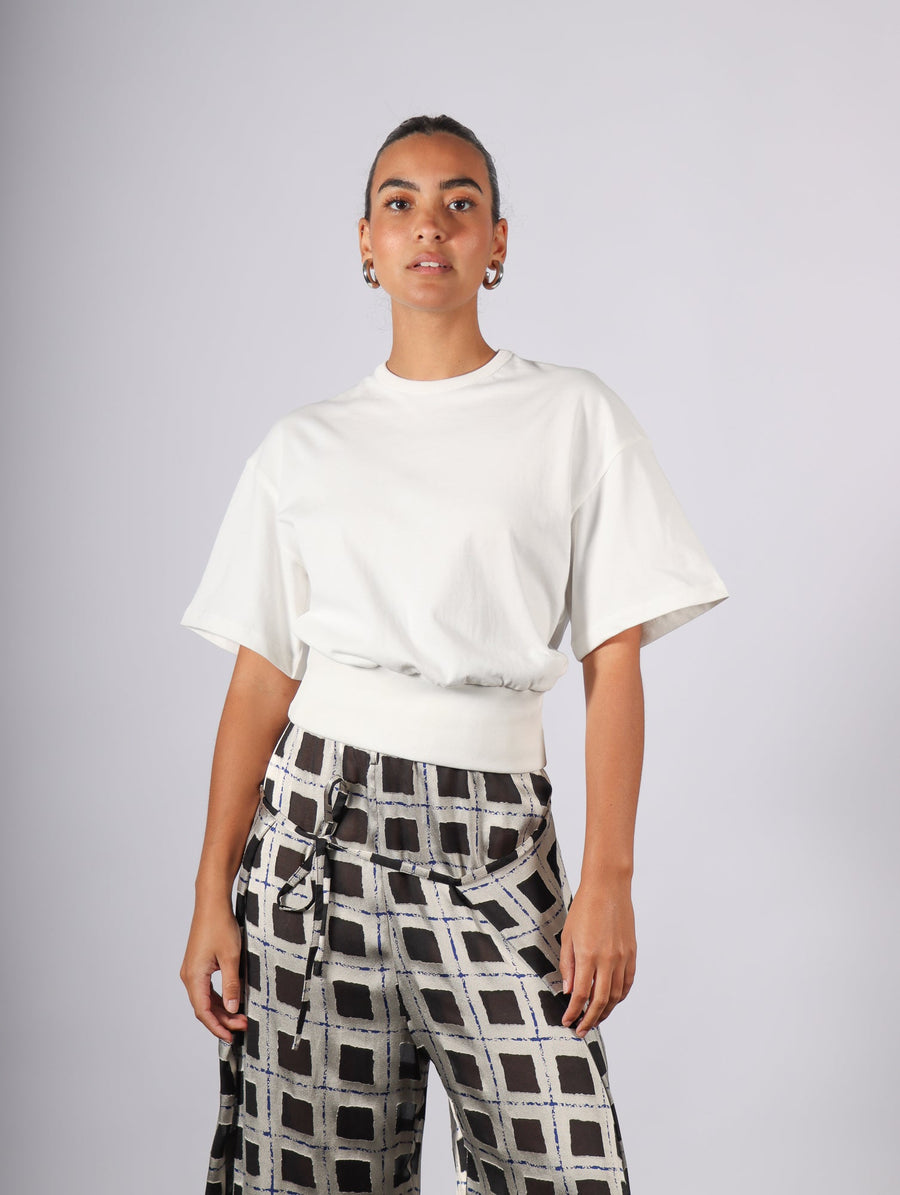 Boxy Rib Tee in White by Kowtow