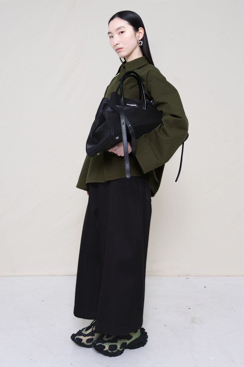 Boxy Shirt in Moss Wrinkle Twill by Melitta Baumeister-Melitta Baumeister-Idlewild