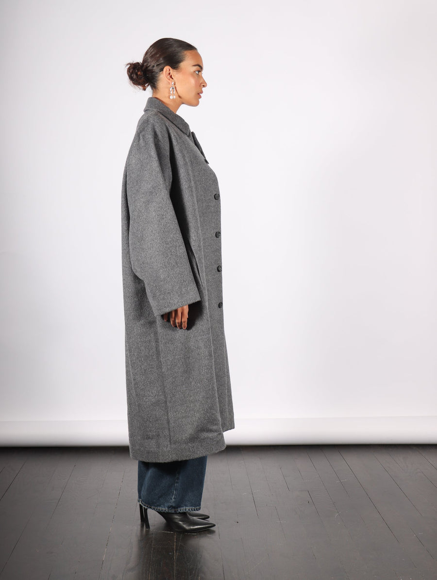 Brushed Car Coat in Charcoal by Lauren Manoogian