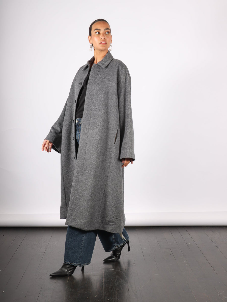 Brushed Car Coat in Charcoal by Lauren Manoogian