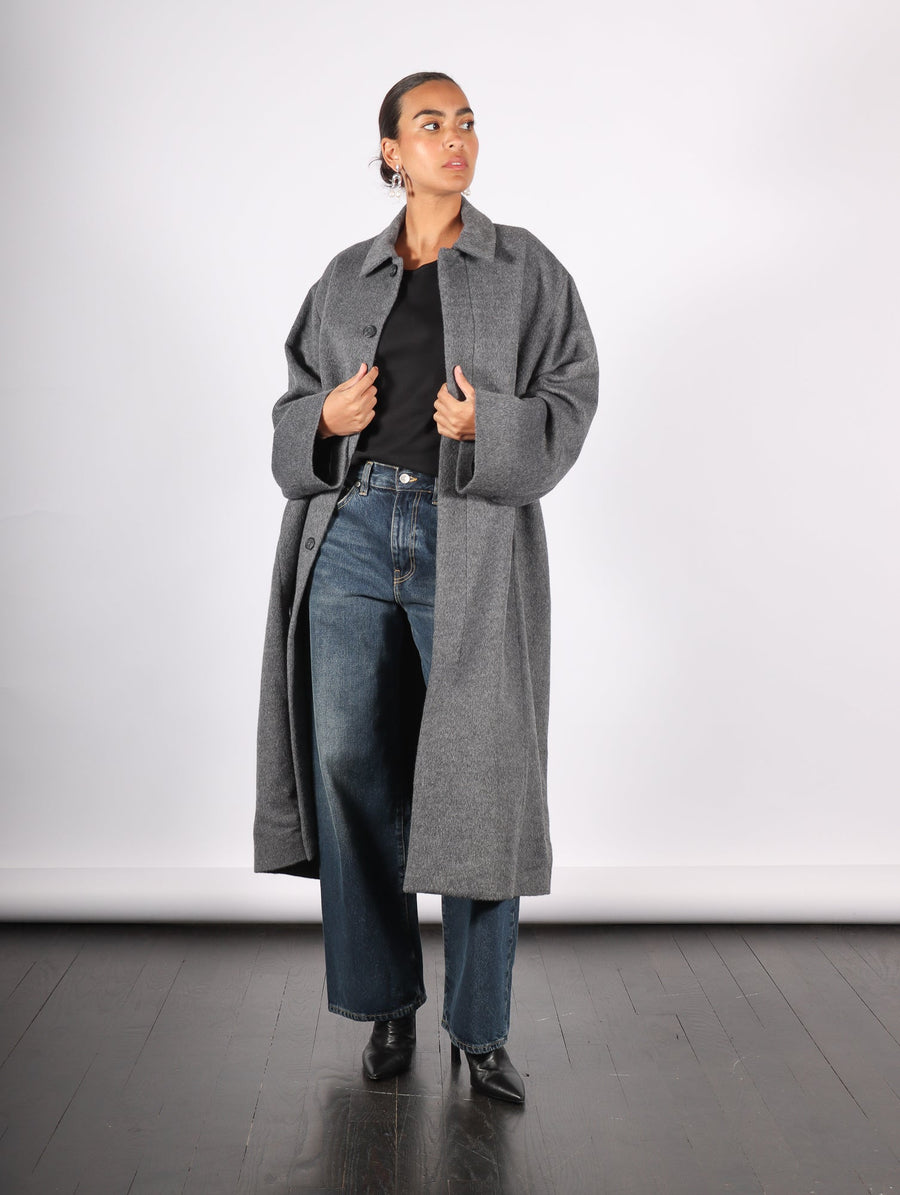 Brushed Car Coat in Charcoal by Lauren Manoogian