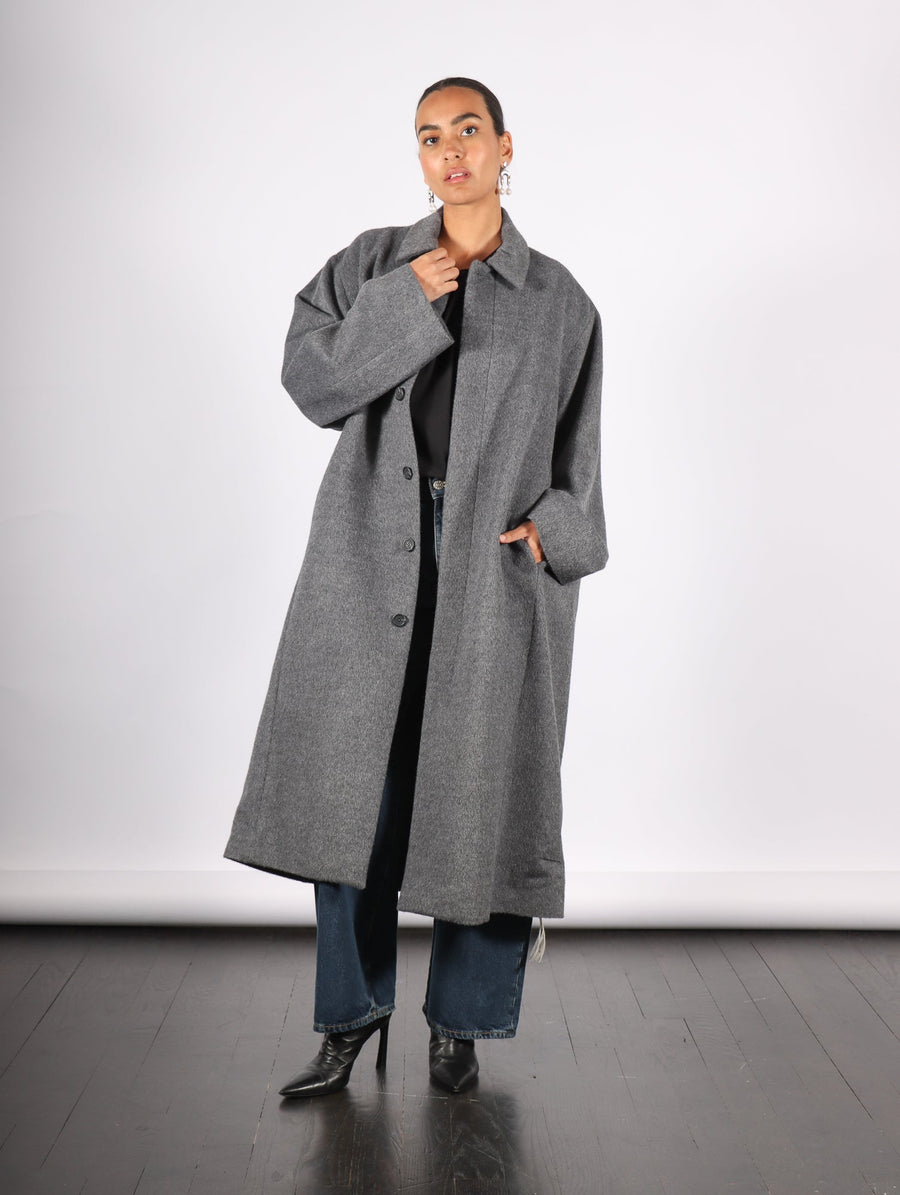 Brushed Car Coat in Charcoal by Lauren Manoogian