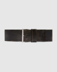 Brushed Wide Classic Belt in Black by St. Agni-Accessories-St. Agni-Idlewild