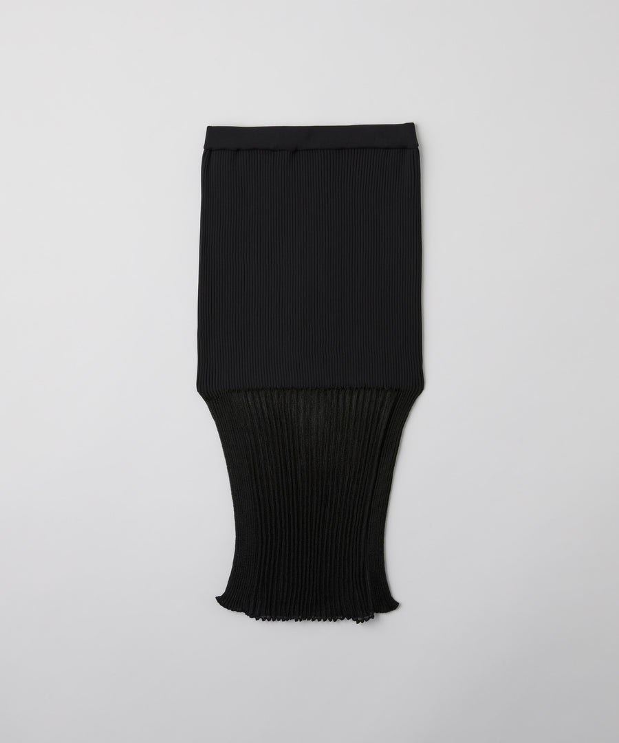 Fluted Sheer Tube Skirt in Black by CFCL-Idlewild