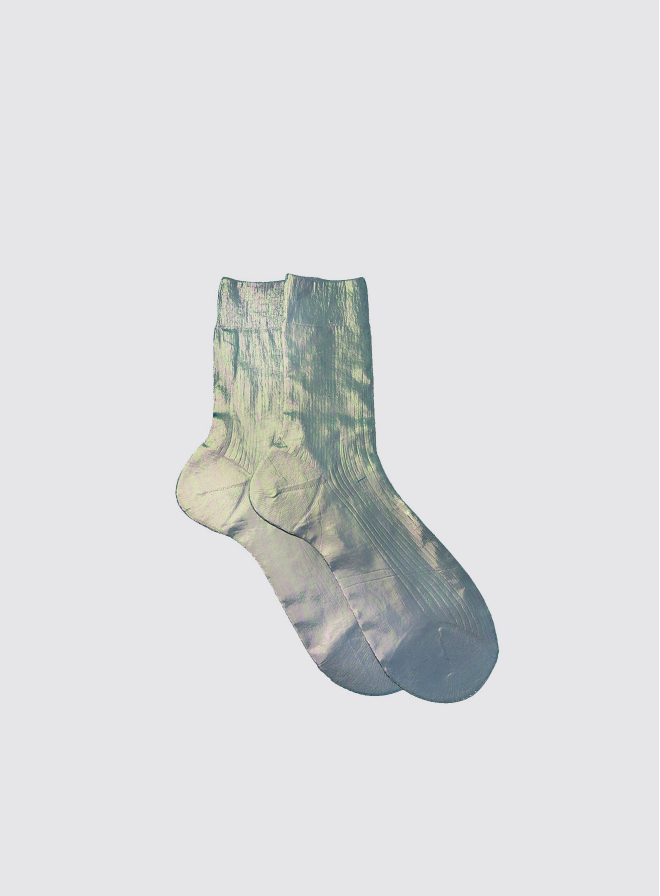 Cangiante Laminated Socks in Bluette by Maria La Rosa-Socks-Maria La Rosa-Idlewild