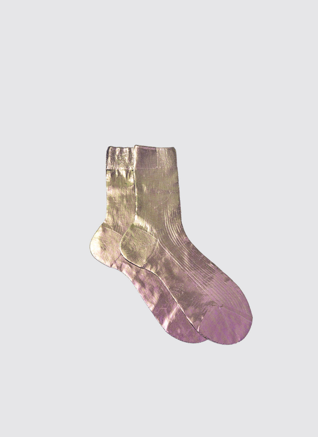 Cangiante Laminated Socks in Susina by Maria La Rosa-Socks-Maria La Rosa-Idlewild