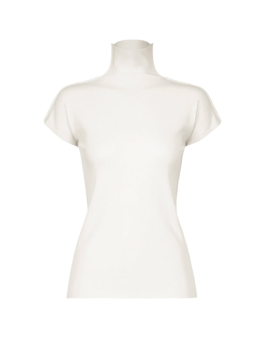 Cap Sleeve Cotton Baguette in White by Issey Miyake-Idlewild