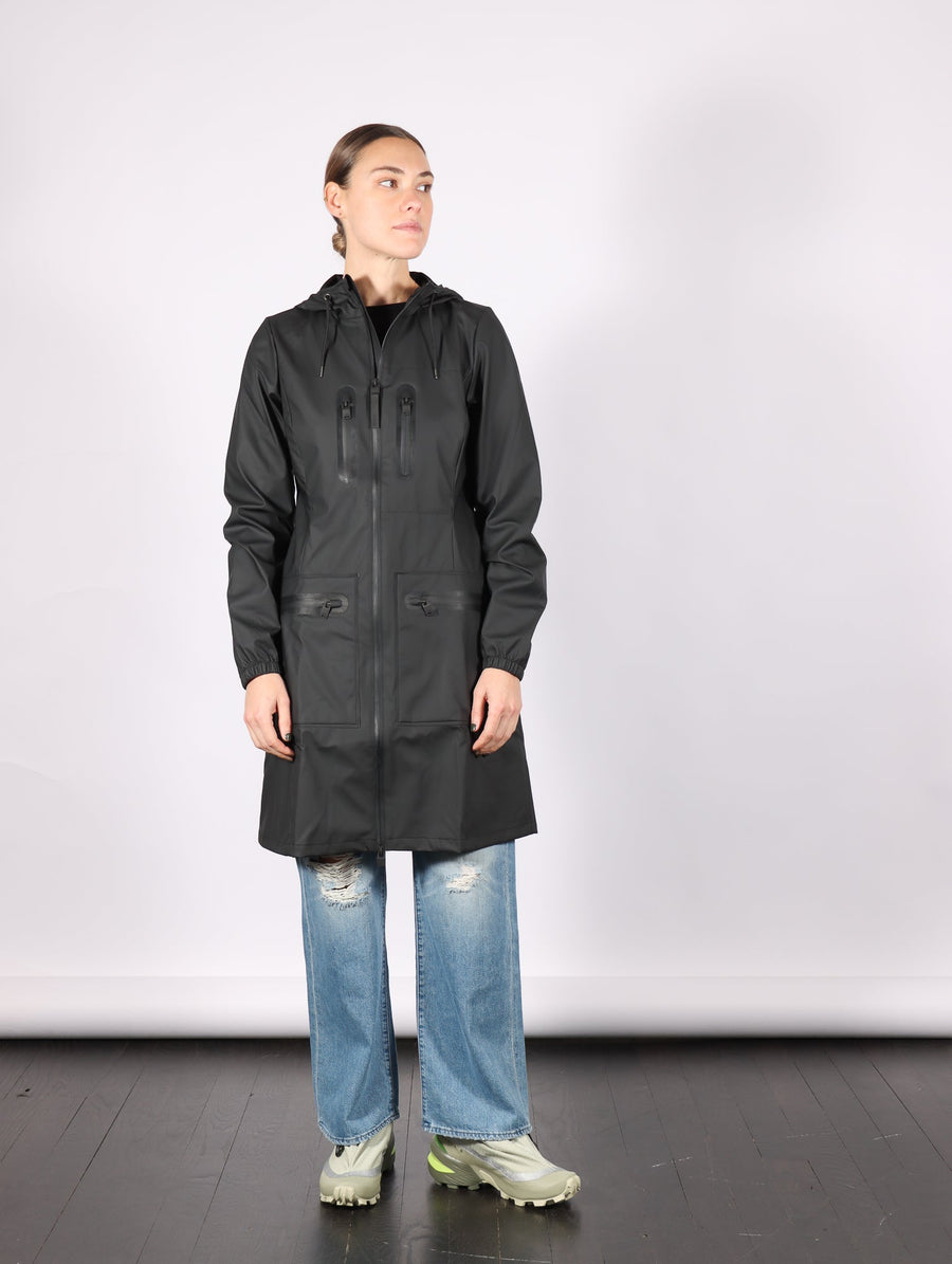 Cargo Curve W Jacket in Black by RAINS-RAINS-Idlewild