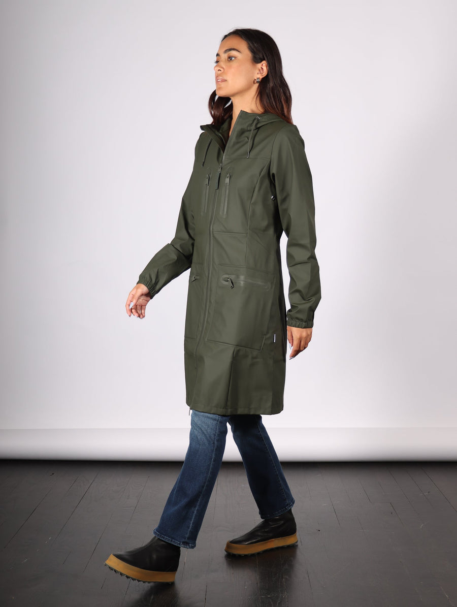 Cargo Curve W Jacket in Green by RAINS