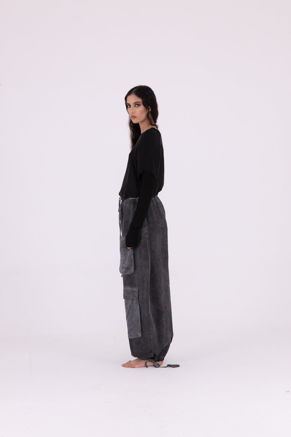 Cargo Pants in Ash Grey by Sanctamuerte-SANCTAMUERTE-Idlewild