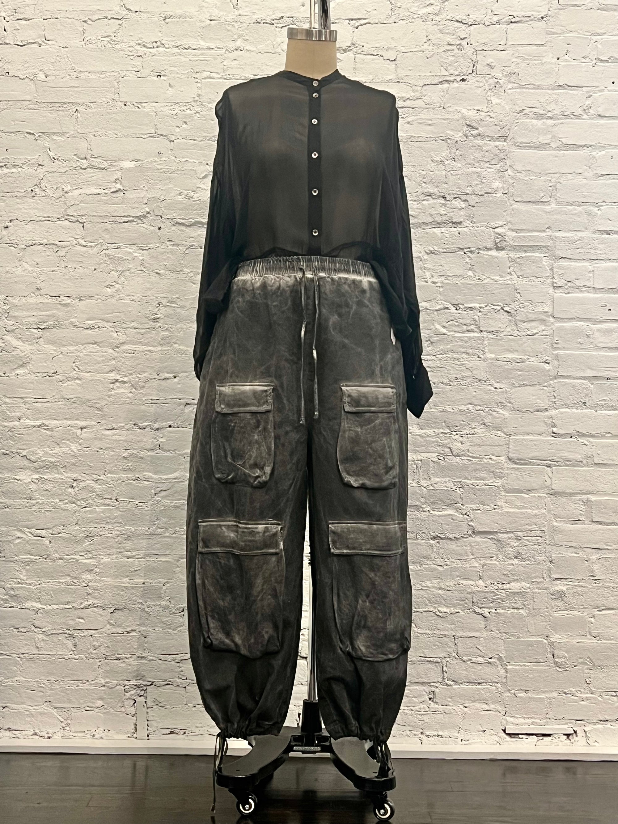 Cargo Pants in Ash Grey by Sanctamuerte-Pants-SANCTAMUERTE-Idlewild