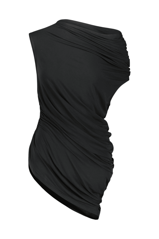 Asymmetrical Shirt in Black by Dawei-Tops-Dawei-Idlewild