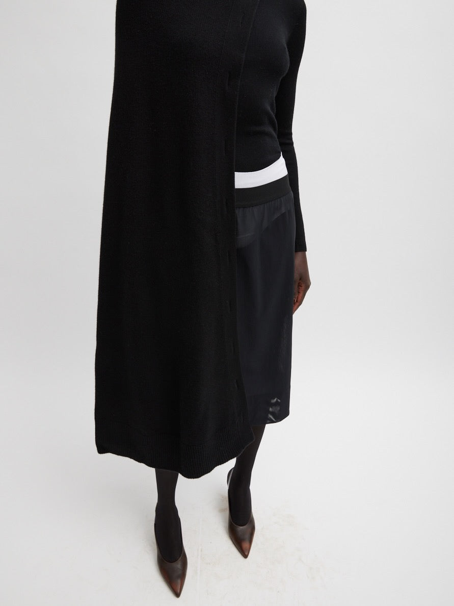 Cashmere Sweater Cape in Black by Tibi