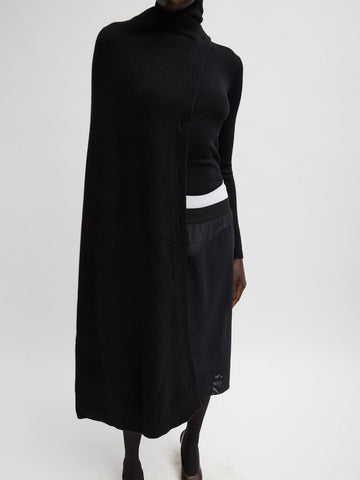 Cashmere Sweater Cape in Black by Tibi