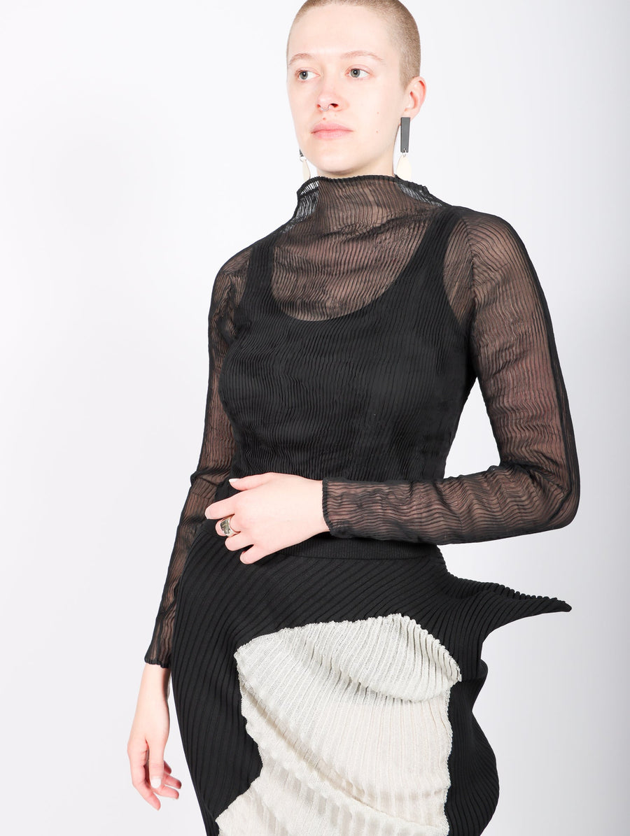 Chiffon Twist Mockneck in Black by Issey Miyake – Idlewild