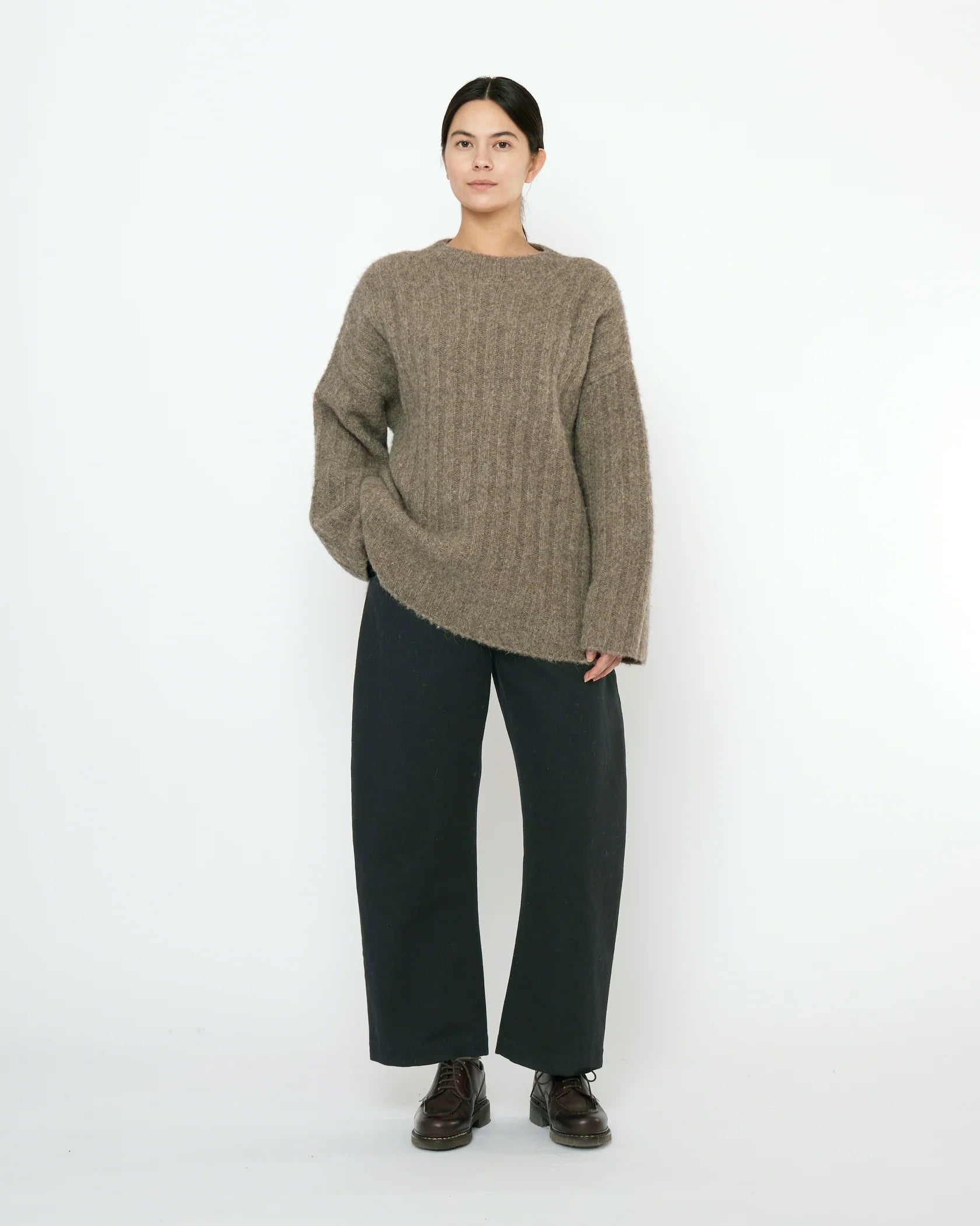 Chunky Mockneck Sweater in Taupe by 7115 by Szeki-Tops-7115 by Szeki-Idlewild