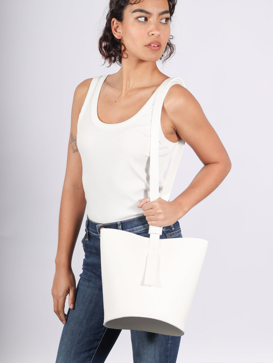 Cilindro Shoulder Bag in White by Arrhe Studio-Idlewild