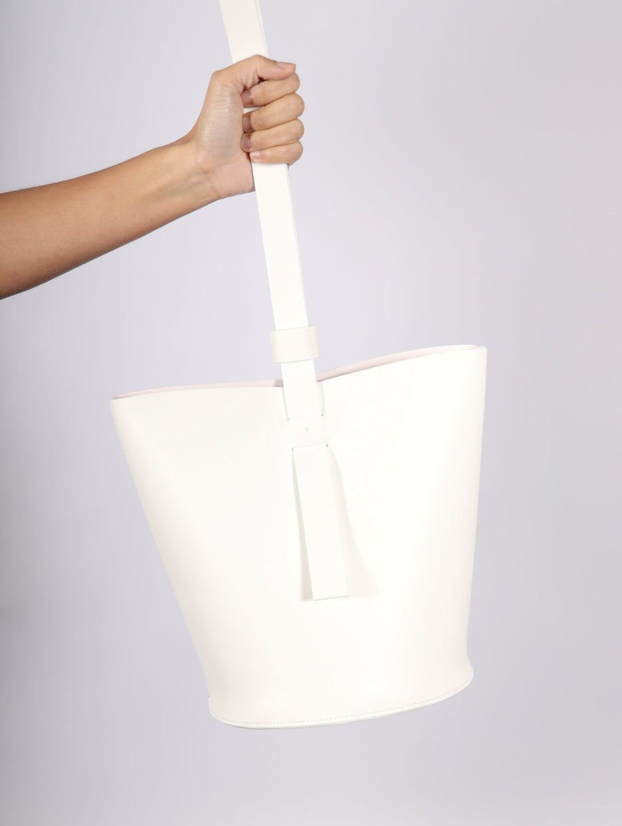 Cilindro Shoulder Bag in White by Arrhe Studio-Idlewild