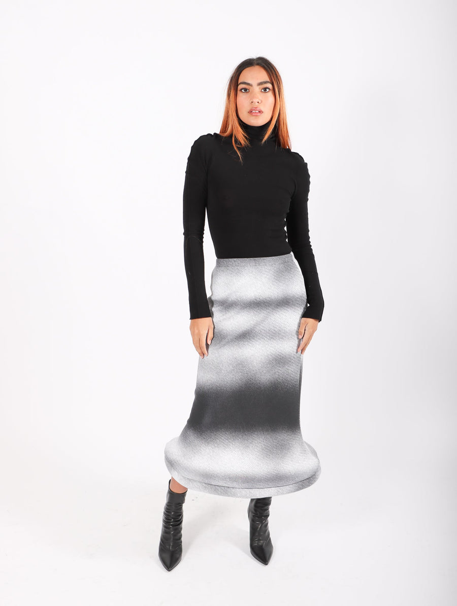 Circle Bottom Skirt in Printed Black & White by Melitta Baumeister-Idlewild