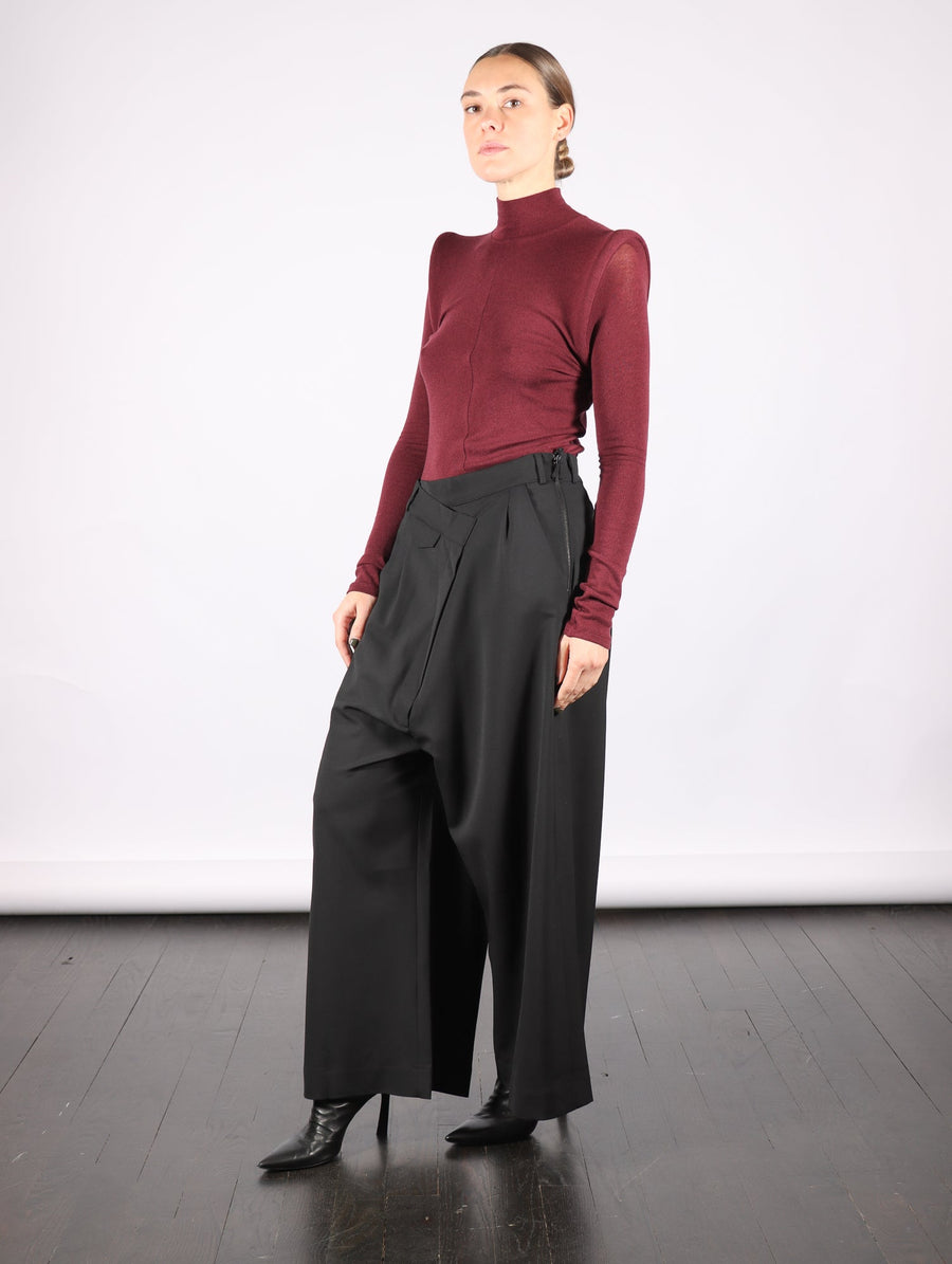 Circle Shoulder Turtleneck in Bordeaux by Melitta Baumeister-Melitta Baumeister-Idlewild