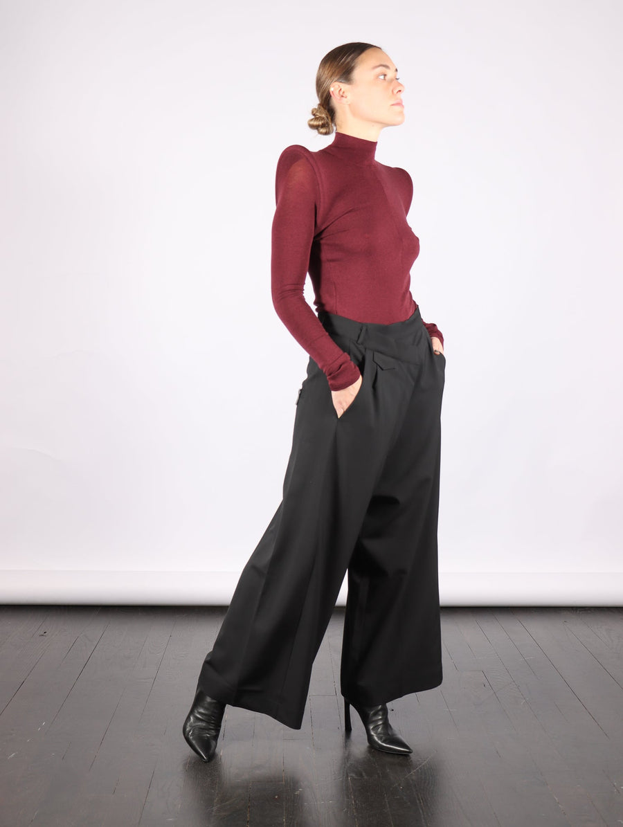 Circle Shoulder Turtleneck in Bordeaux by Melitta Baumeister