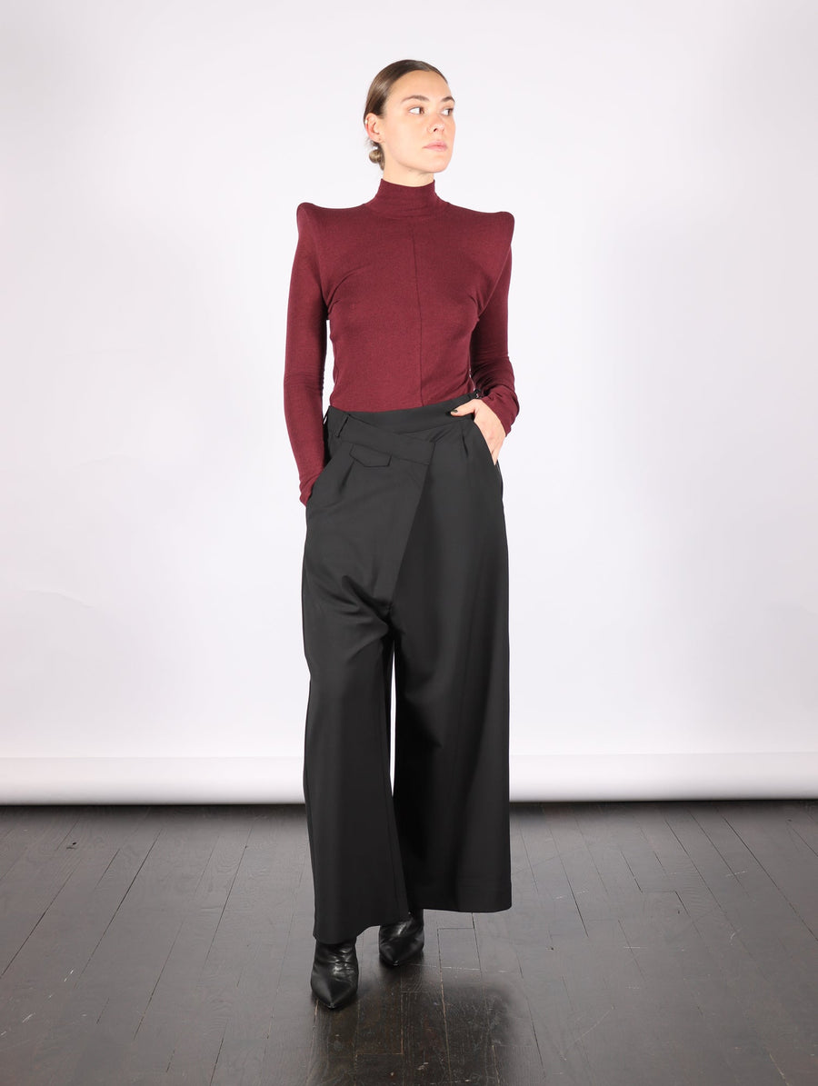 Circle Shoulder Turtleneck in Bordeaux by Melitta Baumeister-Melitta Baumeister-Idlewild