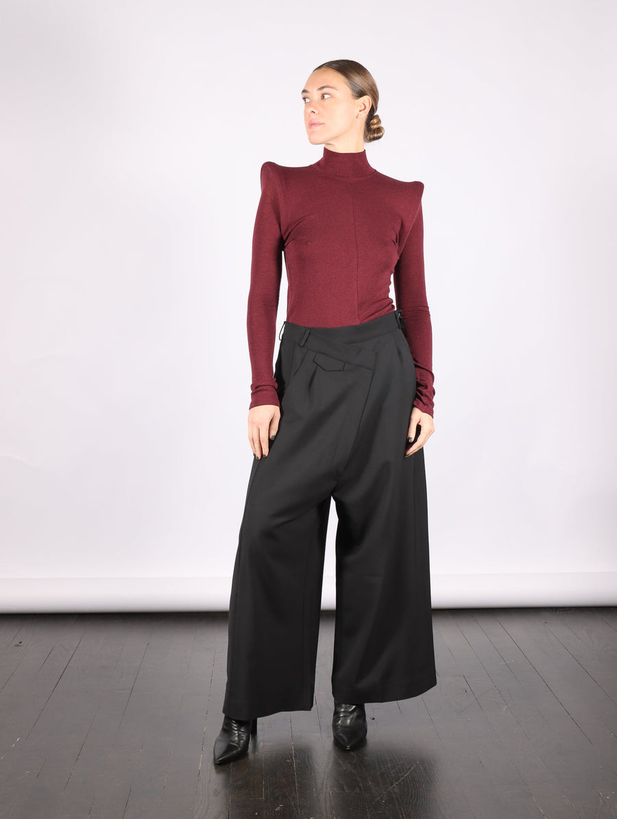 Circle Shoulder Turtleneck in Bordeaux by Melitta Baumeister-Melitta Baumeister-Idlewild