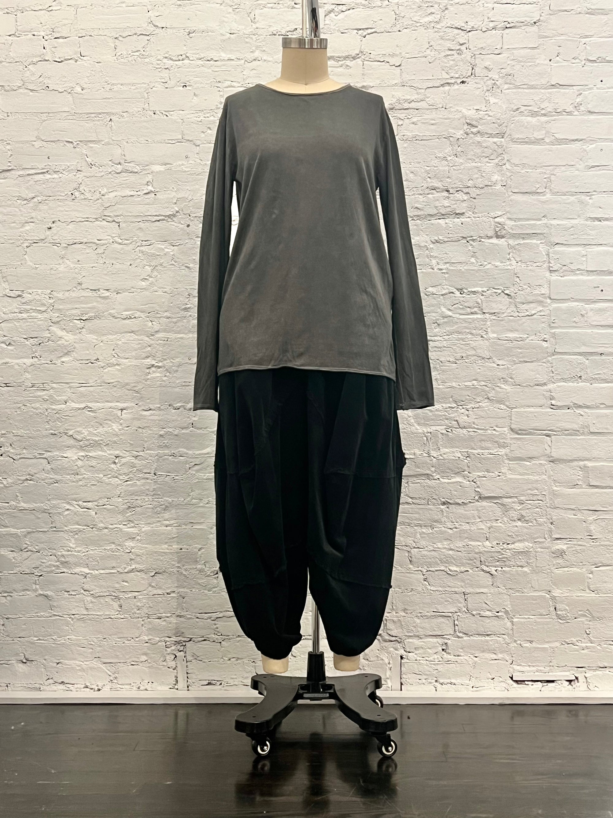 Classic Long Sleeve Tee in Ash Grey by Sanctamuerte-Tops-SANCTAMUERTE-Idlewild