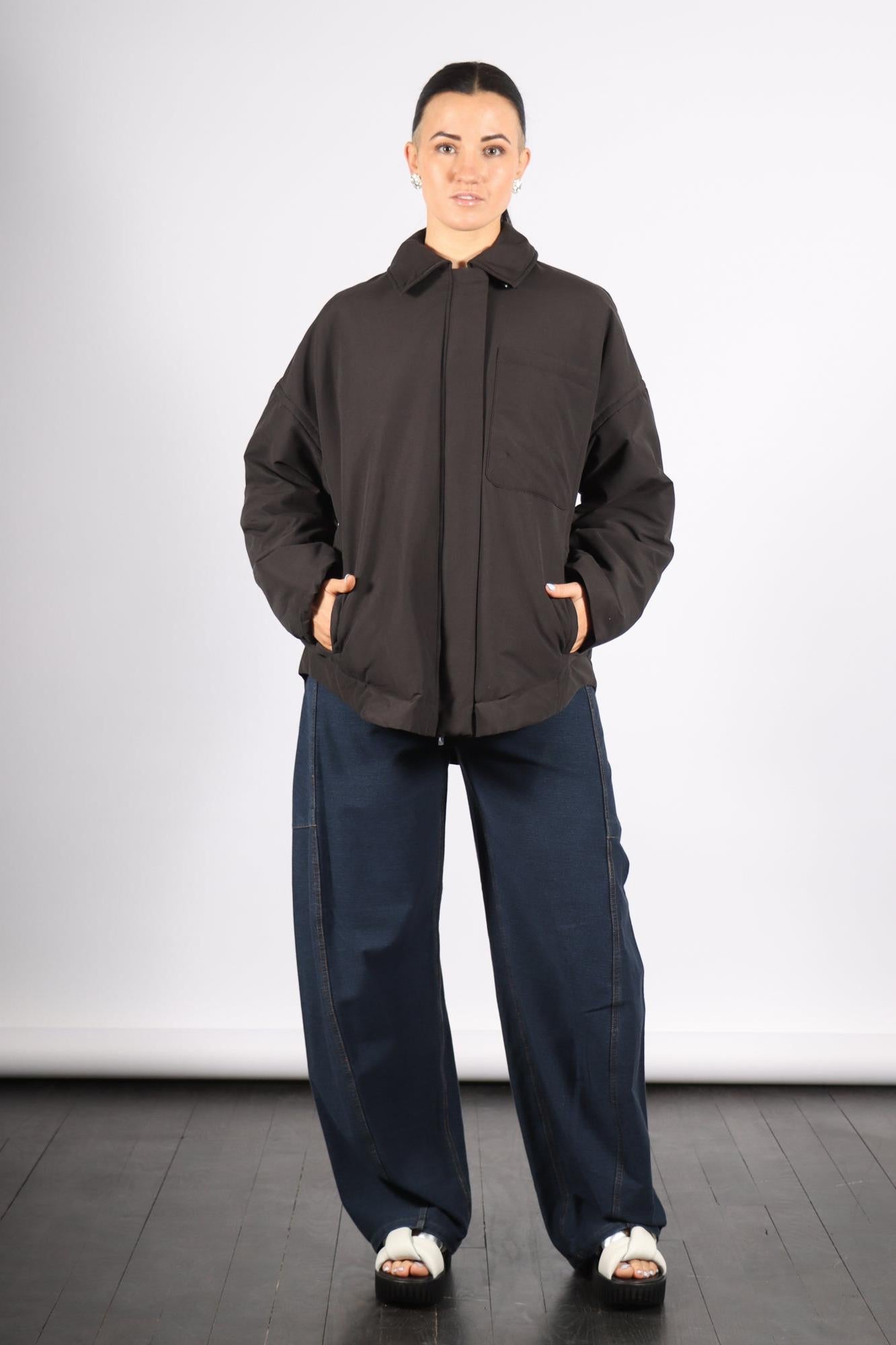 Clyde Padding Shirt Jacket in Black by Tibi-Tibi-Idlewild