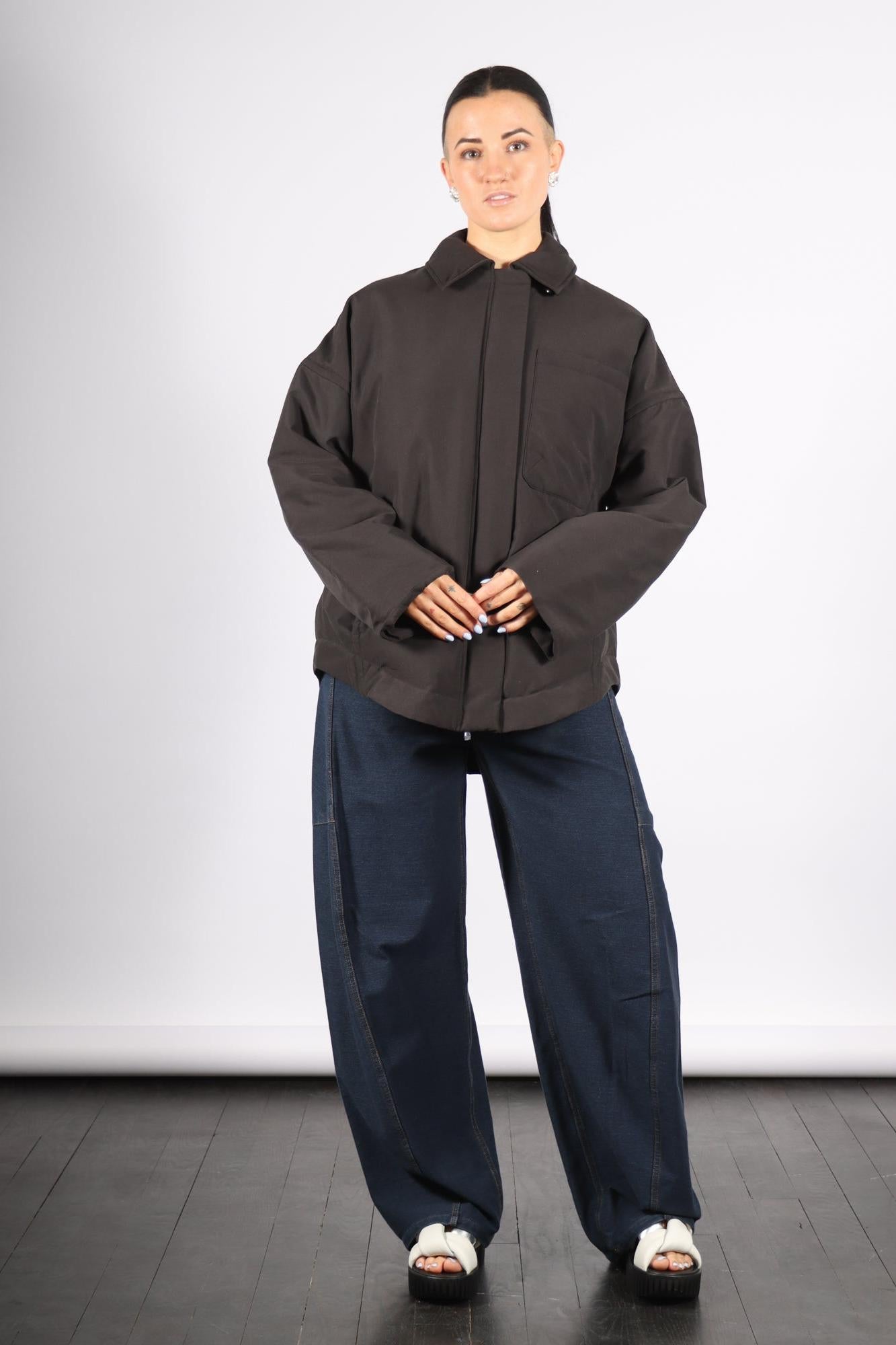 Clyde Padding Shirt Jacket in Black by Tibi-Tibi-Idlewild