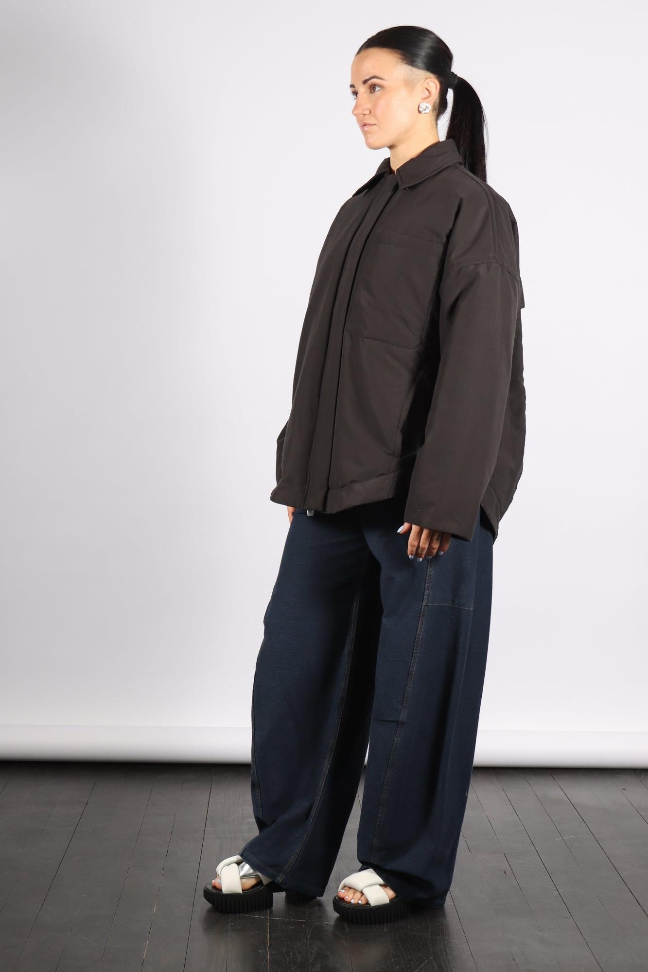 Clyde Padding Shirt Jacket in Black by Tibi-Tibi-Idlewild