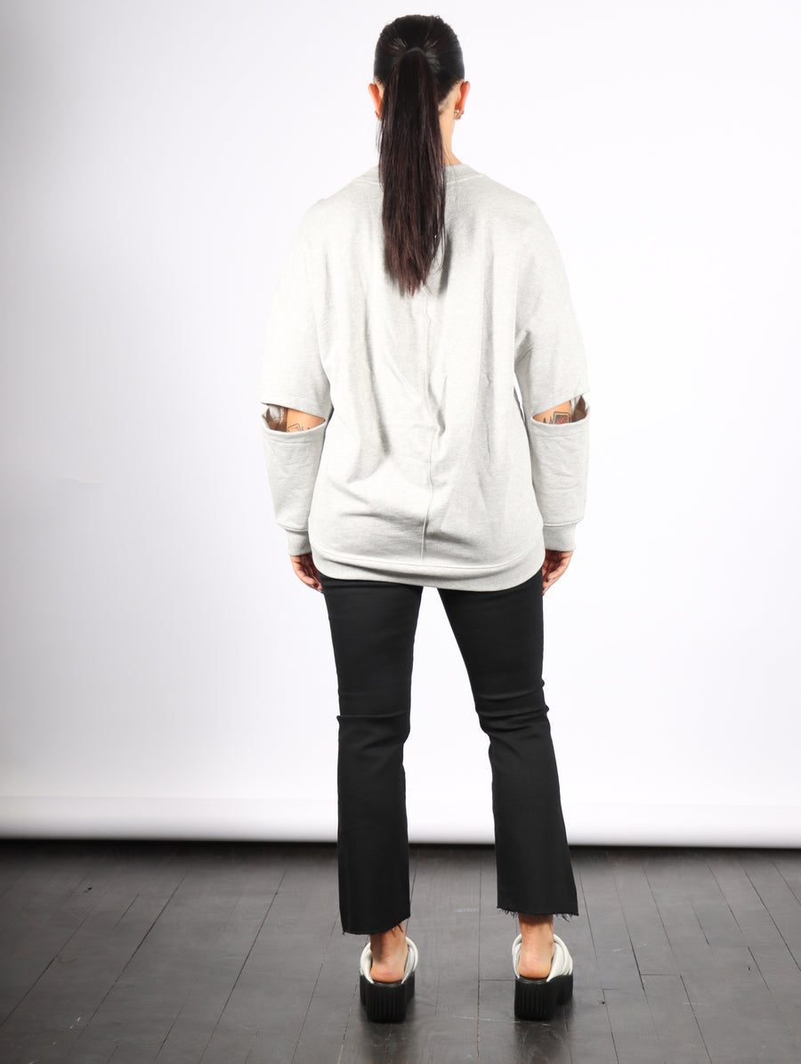 Cocoon Crewneck Sweatshirt in Heather Grey by Tibi-Tibi-Idlewild