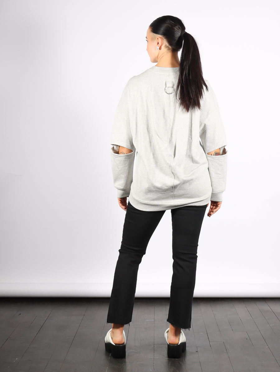 Cocoon Crewneck Sweatshirt in Heather Grey by Tibi-Tibi-Idlewild