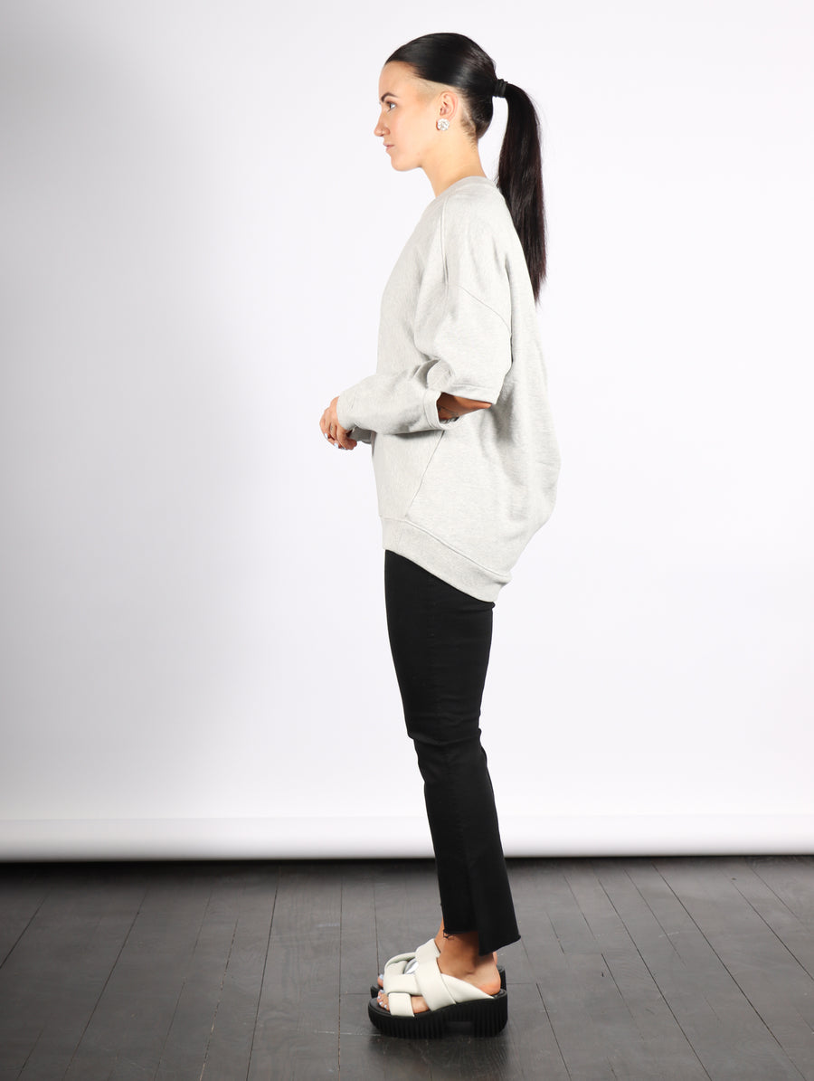 Cocoon Crewneck Sweatshirt in Heather Grey by Tibi-Tibi-Idlewild