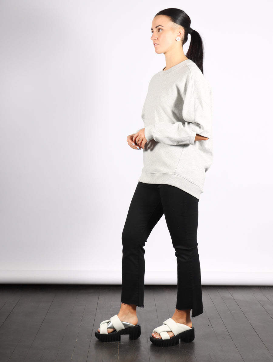 Cocoon Crewneck Sweatshirt in Heather Grey by Tibi-Tibi-Idlewild