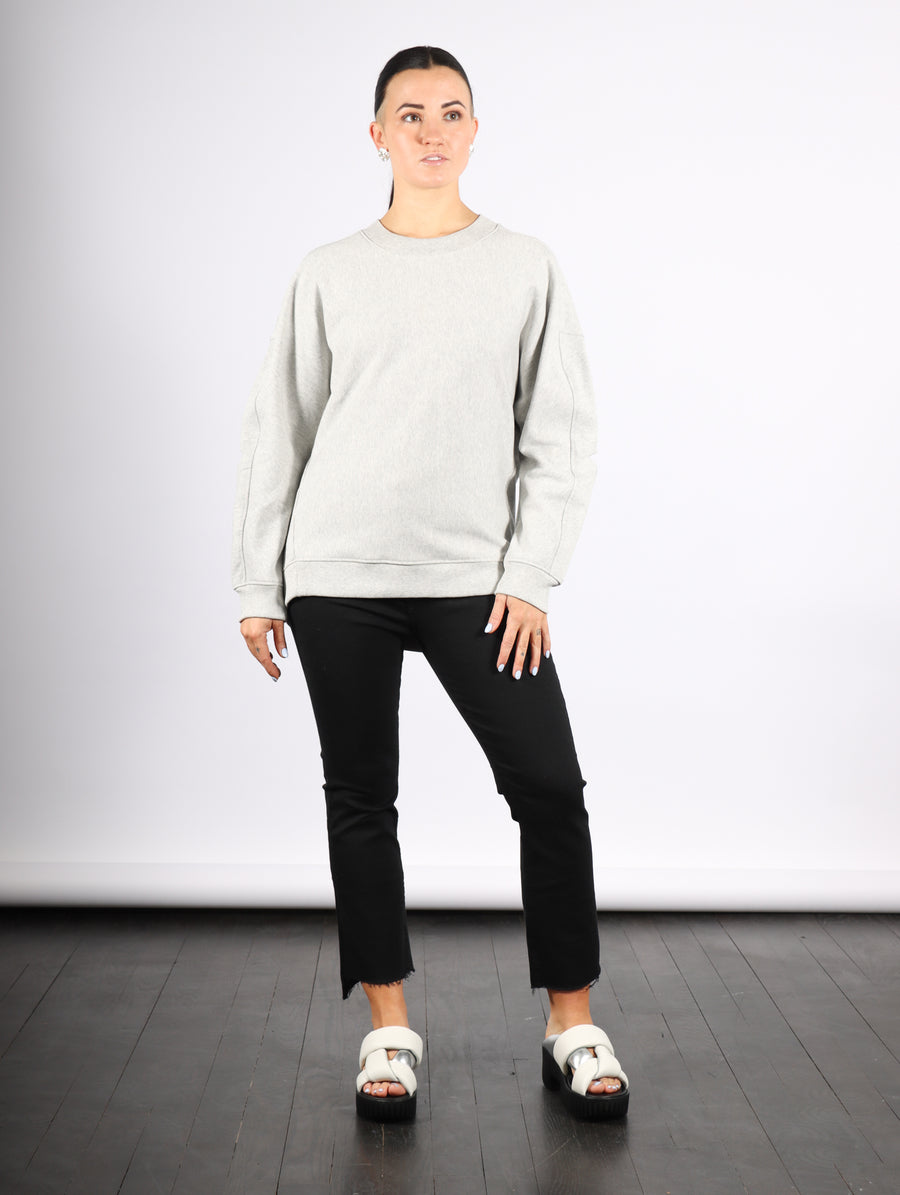 Cocoon Crewneck Sweatshirt in Heather Grey by Tibi-Tibi-Idlewild